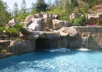 Custom cast rock cave and pool waterfall.