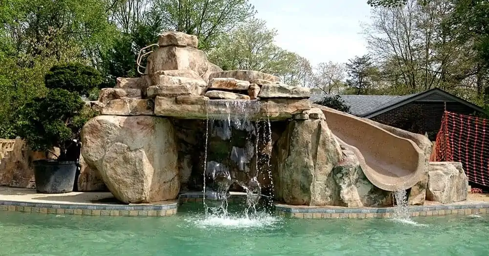 The pool was built by Clark’s Swimming Pools in Delaware