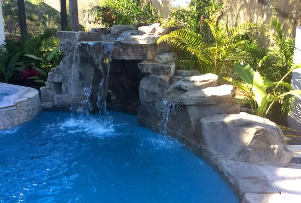 Creative RicoRock Grotto Application on a Swimming Pool