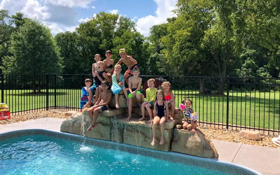 4 Foot Double Swimming Pool Waterfall Was the Star of This Birthday Party