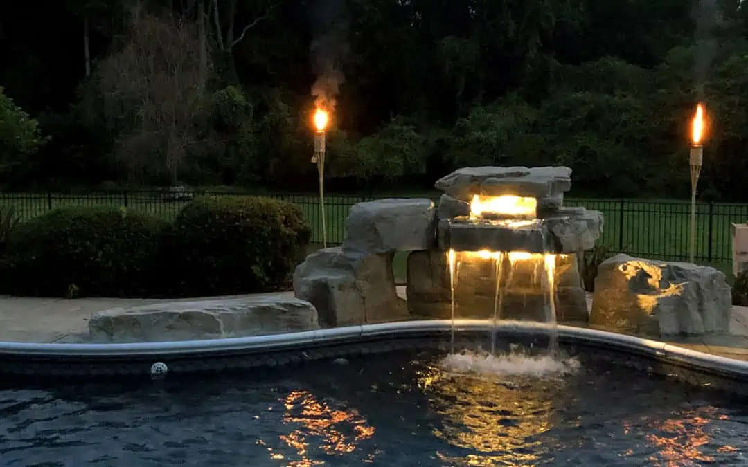 3 Foot Modular Swimming Pool Waterfall Kit with Lighting
