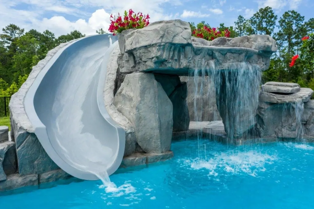 pool with grotto waterfall