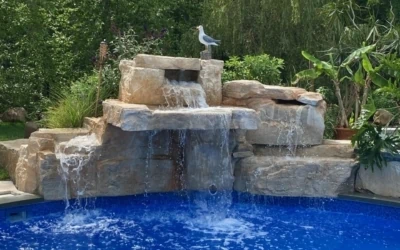 5 Foot Triple Waterfall adds drama to a NY backyard